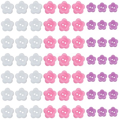240Pcs 3 Styles Acrylic Sewing Buttons for Costume Design BUTT-DJ0001-11-1