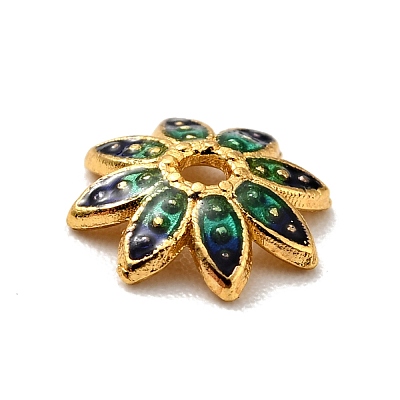 Multi-Petal Alloy Enamel Bead Caps FIND-G029-02G-1