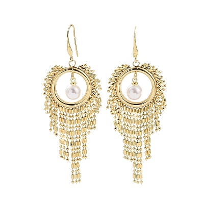 Brass Dangle Earrings EJEW-F303-01G-1