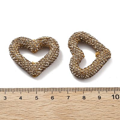 Heart Shape Polymer Clay Rhinestone Beads CLAY-NH0001-09A-02-1