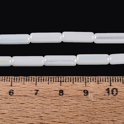 Electroplate Imitation Jade Glass Beads Strands EGLA-Q132-02A-A06-1