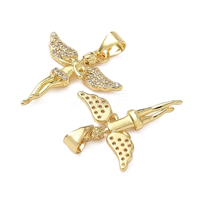 Brass Micro Pave Cubic Zirconia Pendants KK-L243-24G-1