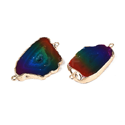 Spray Painted Natural Druzy Agate Nuggets Link/Connector Charms G-T144-66-1