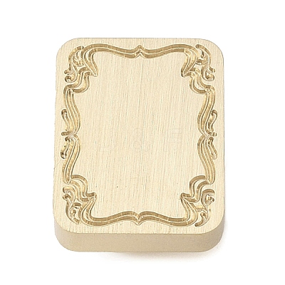 Rectangle Flower Frame Brass Stamp Heads AJEW-M037-04G-06-1
