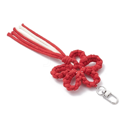 Flower Cotton Threads Pendants Decorations HJEW-TA00399-04-1