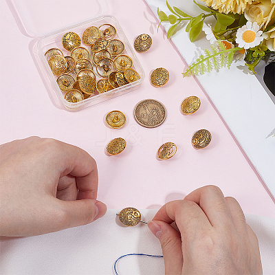 30Pcs 5 Styles Zinc Alloy Shank Buttons BUTT-ME0001-18-1