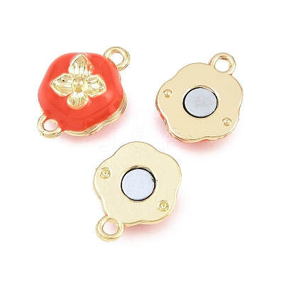 Brass Enamel Magnetic Clasps KK-C066-19G-1
