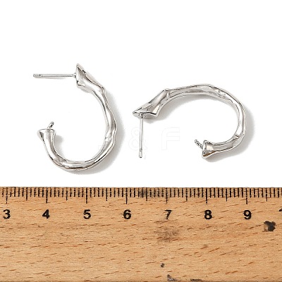 Brass Stud Earring Settings for Half Drilled Beads KK-CBAF05D-01P-1