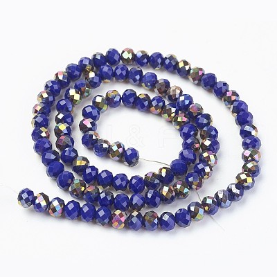 Electroplate Opaque Glass Beads Strands EGLA-A034-P8mm-R04-1