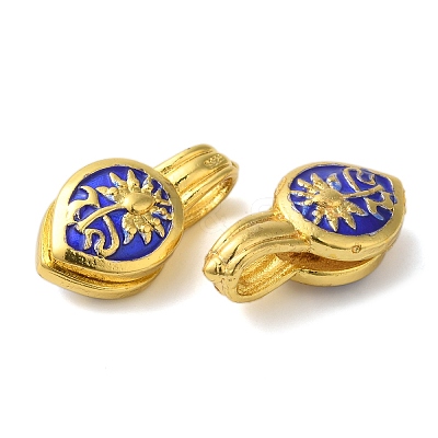 Rack Plating Brass Enamel Buddhist Pendants KK-P276-25G-03-1