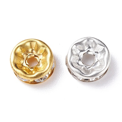 Brass Rhinestone Spacer Beads FIND-XCP0001-64-1