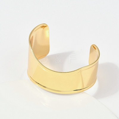 304 Stainless Steel Cuff Bangles for Women BJEW-Z097-10G-1