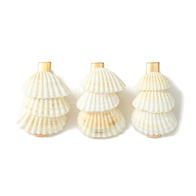 Sea Shell with Iron Alligator Hair Clips PHAR-JH00104-02-1