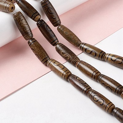 Tibetan Style dZi Beads Strands G-A024-01I-1