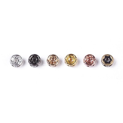 Brass Rhinestone Spacer Beads RB-X0013-09-NF-1