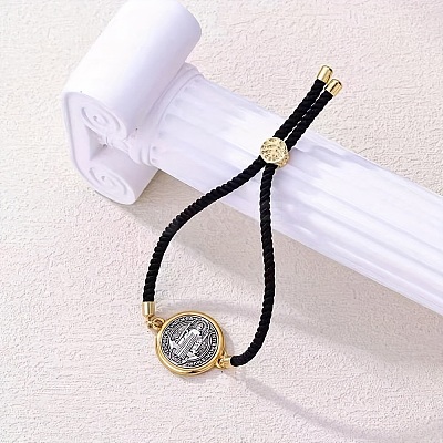 Alloy with Nylon Rope Slider Bracelets LS-BJEW-Z156-02G-02-1