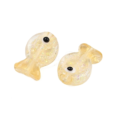 Handmade Foil Lampwork Fish Beads FOIL-Z001-01K-1