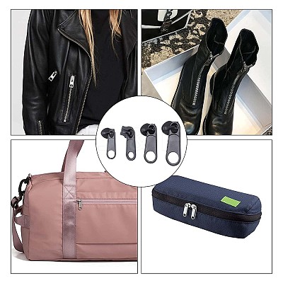 32Pcs 4 Style Zinc Alloy & Plastic Zipper Slider FIND-GF0003-95-1