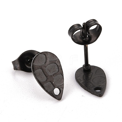 304 Stainless Steel Stud Earring Findings Ion Plating(IP) STAS-O119-31EB-1