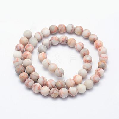 Natural Red Netstone Beads Strands G-F518-17-6mm-1