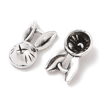 Tibetan Style Zinc Alloy Bunny Pendants X-TIBEP-R334-037AS-RS-1