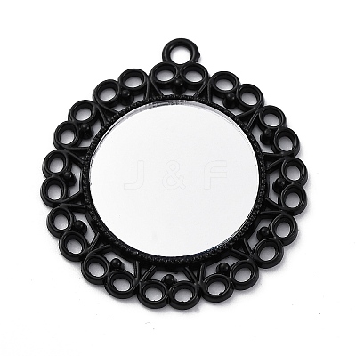 Glass Mirror Pendants FIND-Z073-02EB-02-1