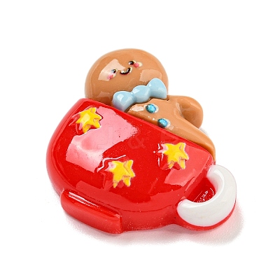 Christmas Opaque Resin Decoden Cabochons RESI-U006-05I-1