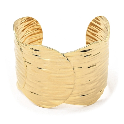 304 Stainless Steel Wide Cuff Bangles BJEW-P302-12G-1