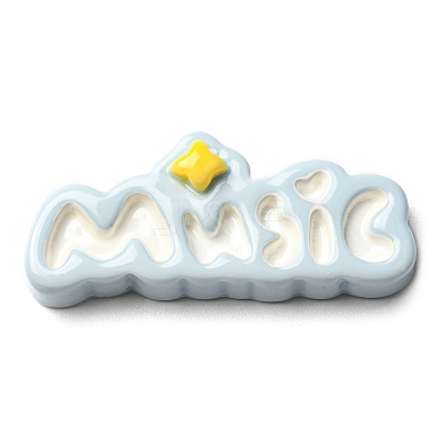 Musical Theme Opaque Resin Cabochons CRES-D008-01A-1