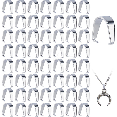 100Pcs 201 Stainless Steel Snap on Bails STAS-DC0017-35-1