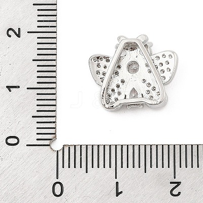 Brass Micro Pave Cubic Zirconia Slide Charms ZIRC-I068-22P-01-1