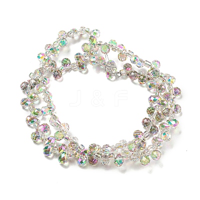 Electroplate Transparent Glass Beads Strands X-EGLA-P052-01A-FR01-1