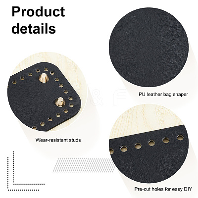 5Pcs 5 Style PU Leather Knitting Crochet Bags Nail Bottom Shaper Pad DIY-PH0009-83-1