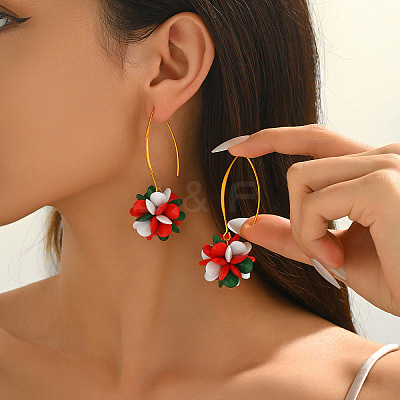 Brass Acrylic Dangle Earrings FS-WGAD9BB-01-1