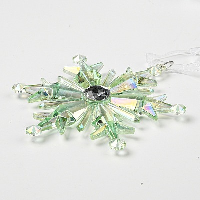 Christmas Transparent Plastic Pendant Decoration HJEW-G022-01D-1