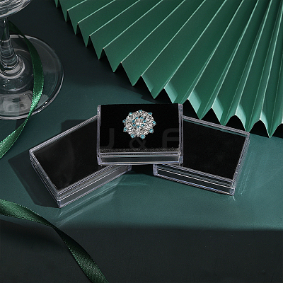 10Pcs 2 Colors Rectangle Transparent Plastic Loose Diamond Gemstone Storage Boxes CON-WH0095-46-1