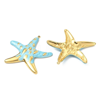 Ocean 304 Stainless Steel Enamel Pendants STAS-T076-08B-03G-1