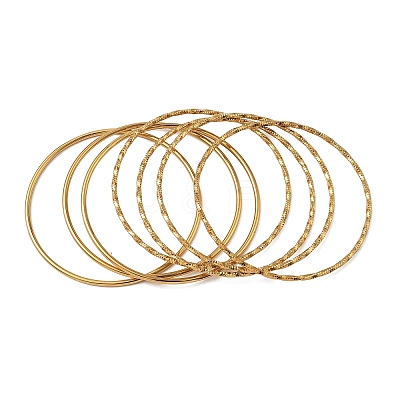 7Pcs 304 Stainless Steel Bangles for Women BJEW-C132-03G-1