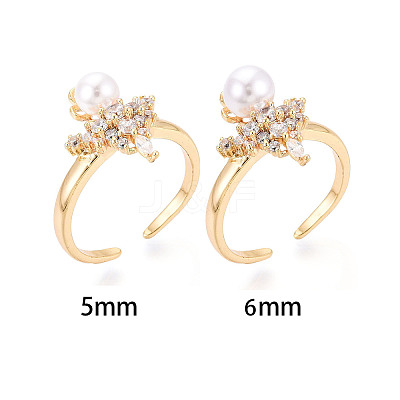 Crown Brass Micro Pave Clear Cubic Zirconia Cuff Ring Settings KK-T076-24G-1