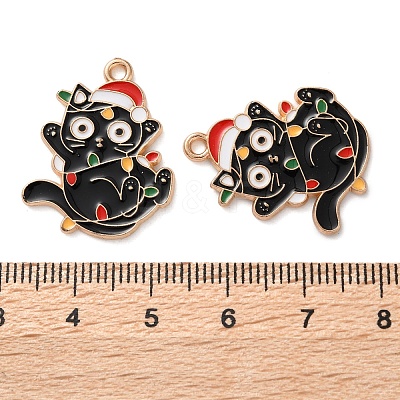 Christmas Theme Alloy Enamel Pendants X-ENAM-Z022-03B-1