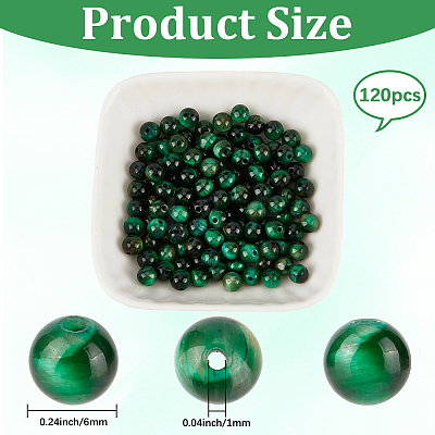 120Pcs Natural Tiger Eye Beads G-PA0001-13B-1