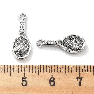 Rack Plating Brass Clear Cubic Zirconia Pendants KK-M102-15P-A-1