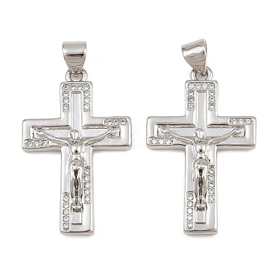 Easter Brass Micro Pave Clear Cubic Zirconia Pendants CU-CBADC6C-09P-02-1