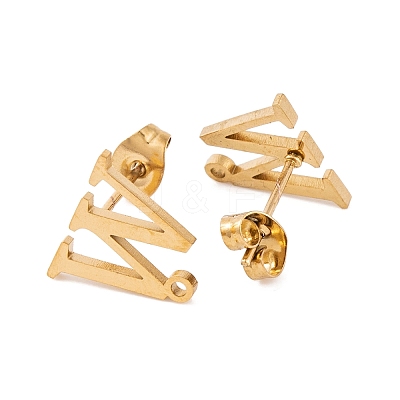 Ion Plating(IP) 304 Stainless Steel Stud Earrings FIND-Q103-01W-G-1