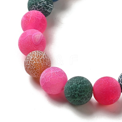 Natural Crackle Agate Beads Strands G-G055-8mm-9-1