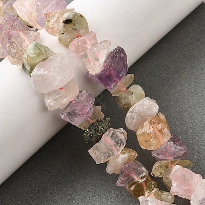 Natural Amethyst & Rose Quartz & Quartz Crystal & Citrine Beads Strands G-I283-F22-1