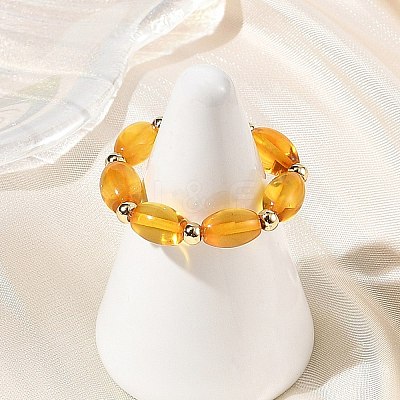 Natural Amber Finger Rings for Women RJEW-JR01087-02-1