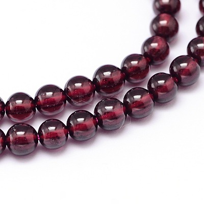 Mozambique Import Grade AA Garnet Round Beads Strands G-E300-AA-4mm-1