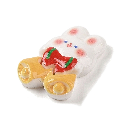 Christmas Rabbit Theme Opaque Resin Decoden Cabochons RESI-S397-02E-1