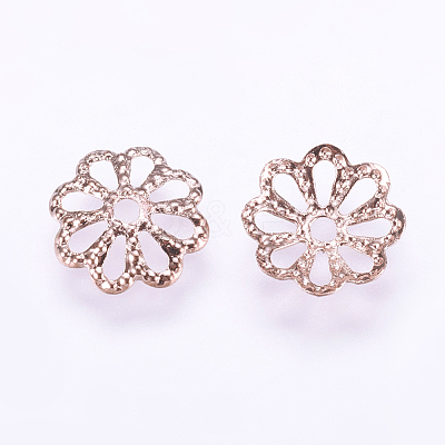 Long-Lasting Plated Brass Fancy Bead Caps X-KK-F711-01RG-1